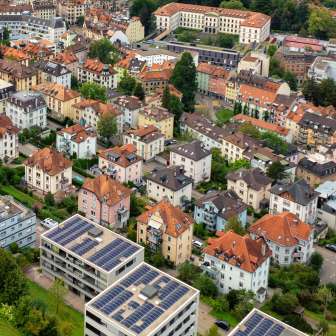 St. Gallen, Luftaufnahme, Weitsicht, Erholung, Panoramaweg, Drohnenaufnahme, Luftbild, Drei Weieren, Altstadt